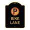 Signmission Designer Series No Parking Bike Lane, Black & Gold Aluminum Sign, 18" x 24", BG-1824-23817 A-DES-BG-1824-23817 - alternate 1